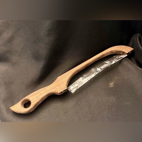 Handmade Wooden Cutting Board and Bread Violin Bow Knife Saw Serrated New Gift - Picture 10 of 16